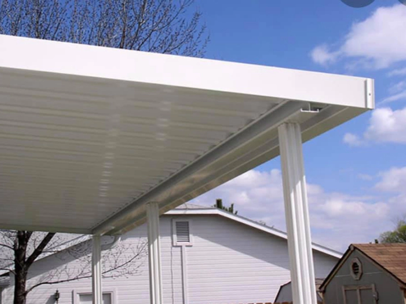 Completed aluminum patio cover project by Albuquerque Patio Covers