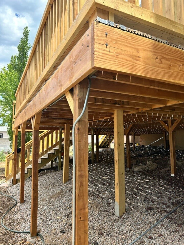 Spacious backyard deck completed by Albuquerque Patio Covers
